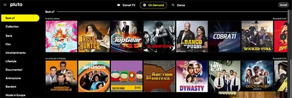 Pluto TV film e serie tv 650x218